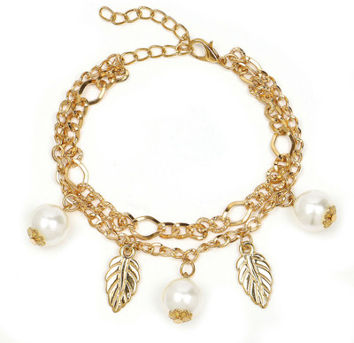 Johareez Alloy Pearl Gold-plated Bracelet