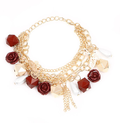 

Johareez Alloy Pearl Gold-plated Bracelet, Multicolor