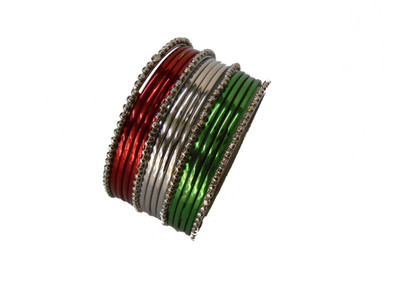 

My Design Alloy Silver Bangle Set(Pack of 16)