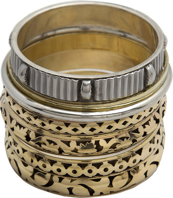 

Blueberry Metal Bangle Set(Pack of 7), Gold