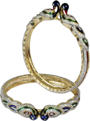 YouBella Alloy Cubic Zirconia Gold-plated Bangle Set(Pack of 2)
