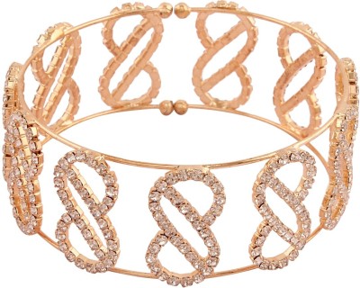 ACCESSHER Brass Cubic Zirconia Gold-plated Cuff