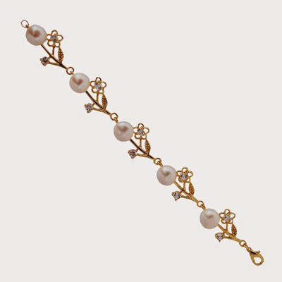 

Nisa Pearls & Jewellery Alloy Mother of Pearl Gold-plated Bracelet, White;gold