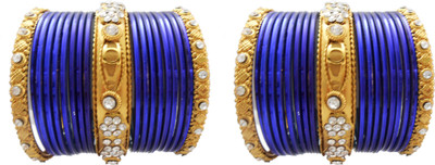 

My Design Alloy Gold-plated Bangle Set(Pack of 22), Blue