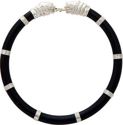 

Siri Creations Silver Kada, Black