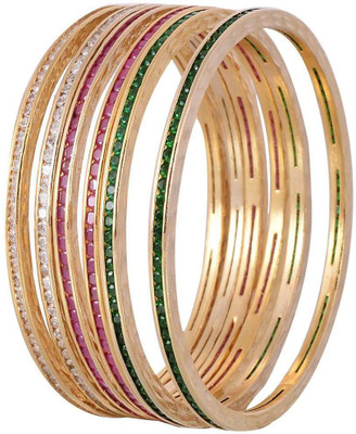 

You Bella Alloy Cubic Zirconia Bangle Set(Pack of 6, Multicolor