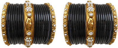 

My Design Alloy Gold-plated Bangle Set(Pack of 22), Black