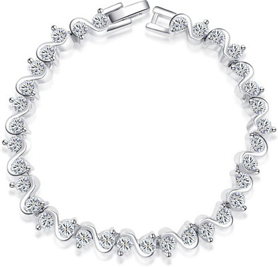

Silver Shoppee Sterling Silver Crystal Bracelet, Silver;white