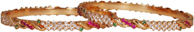 

Jewbang Alloy Gold-plated Bangle Set(Pack of 2), Multicolor