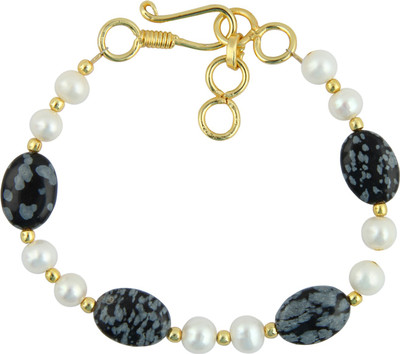 

Pearlz Ocean Alloy Pearl, Quartz Gold-plated Bracelet, White;black