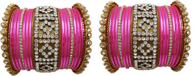 

My Design Alloy Gold-plated Bangle Set(Pack of 34), Pink