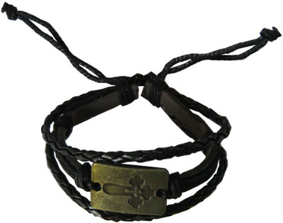 

Rich & Famous Leather Bracelet, Black