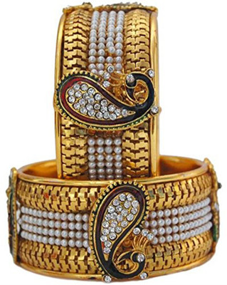 

Zeneme Alloy Bangle Set(Pack of 2), Gold