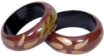 

Onlineshoppee Wood Bangle Set(Pack of 2), Brown