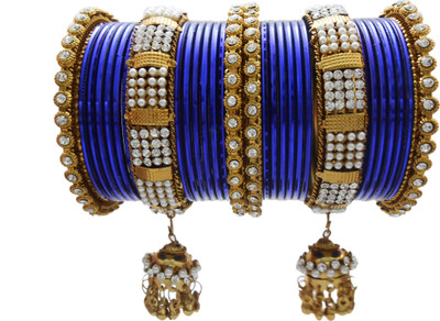 

My Design Alloy Gold-plated Bangle Set(Pack of 30), Blue