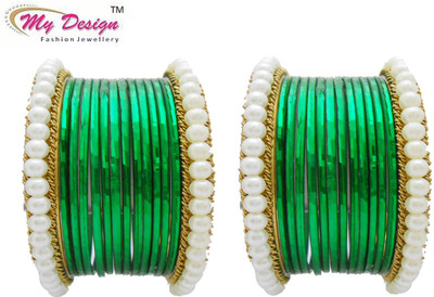 

My Design Alloy Gold-plated Bangle Set(Pack of 28), Green