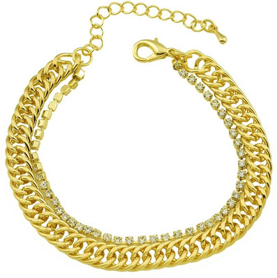 

High Trendz Alloy Cubic Zirconia Gold-plated Bracelet