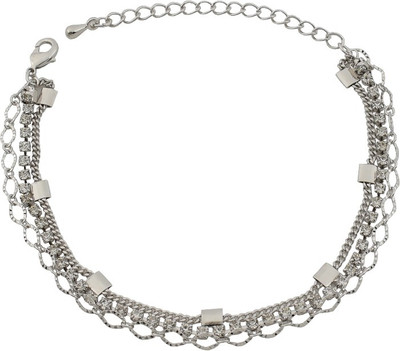 

High Trendz Alloy Cubic Zirconia Sterling Silver Charm Bracelet