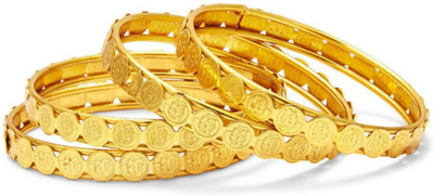 

HKJ Metal Bangle Set(Pack of 4), Gold