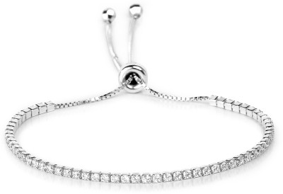 Johareez Sterling Silver Cubic Zirconia Rhodium Bracelet