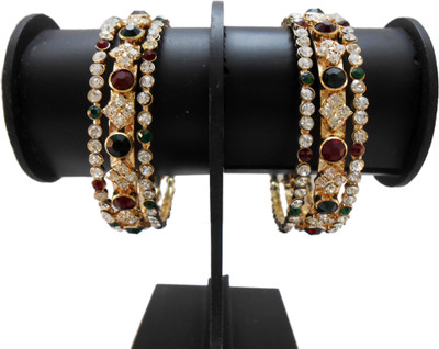 

My Design Alloy Gold-plated Bangle Set(Pack of 6), Multicolor