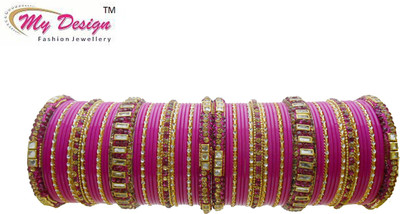 

My Design Lac Gold-plated Chudas(Pack of 66), Multicolor