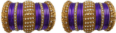 

My Design Alloy Gold-plated Bangle Set(Pack of 42), Purple