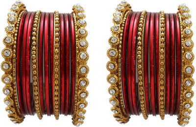 

My Design Alloy Gold-plated Chudas(Pack of 26), Maroon