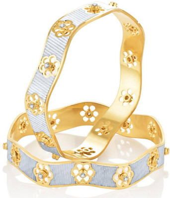 

Sukkhi Alloy Gold-plated, Rhodium Bangle Set(Pack of 2, Gold;white