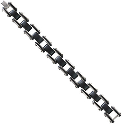 

Rich & Famous Alloy Bracelet, Black;silver