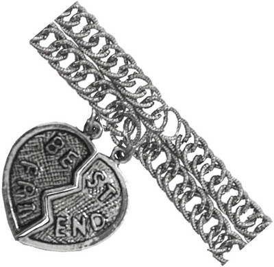 

Rich & Famous Alloy Rhodium Bracelet(Pack of 2), Silver