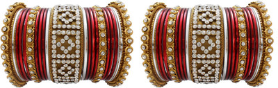 

My Design Alloy Gold-plated Chudas(Pack of 42), Maroon