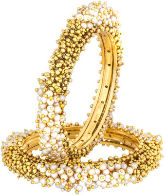 the jewelbox Brass Gold-plated Bangle Set(Pack of 2)