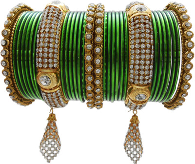 

My Design Alloy Gold-plated Bangle Set(Pack of 30), Green