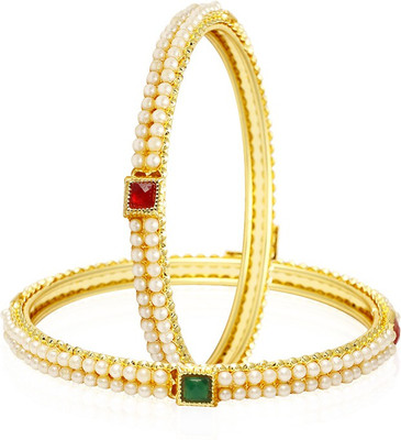 

Jewels Galaxy Alloy Bangle Set(Pack of 2), Gold