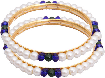 88% OFF on Classique Designer Jewellery Alloy Crystal Rhodium Bangle Set(Pack of 2)