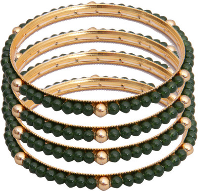 88% OFF on Classique Designer Jewellery Alloy Crystal Rhodium Bangle Set(Pack of 4)