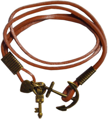 

Men Style Leather Charm Bracelet, Brown