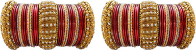 

My Design Alloy Gold-plated Bangle Set(Pack of 58), Maroon