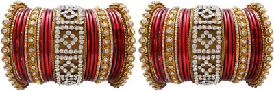 

My Design Alloy Gold-plated Chudas(Pack of 42), Maroon