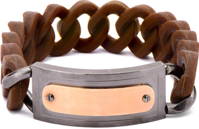 

Inox Jewelry Stainless Steel, Silicone Bracelet, Grey;copper;brown