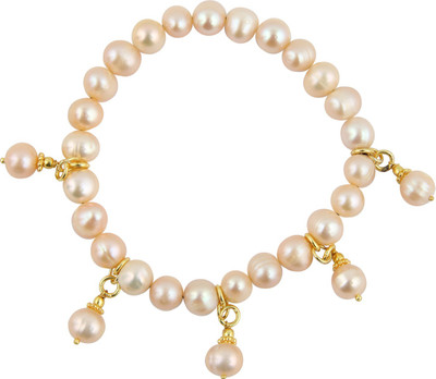 

Pearlz Ocean Alloy Pearl Gold-plated Bracelet, Orange