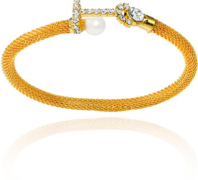 

Mahi Alloy Gold-plated Kada, White;gold