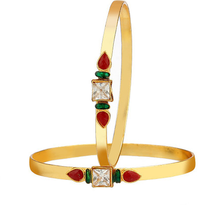 

Zeneme Alloy Bangle Set(Pack of 2), Gold
