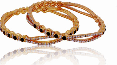 

Jewbang Alloy Gold-plated Bangle Set(Pack of 2), Maroon;white