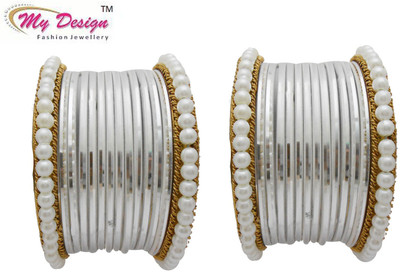 

My Design Alloy Gold-plated Bangle Set(Pack of 28), White