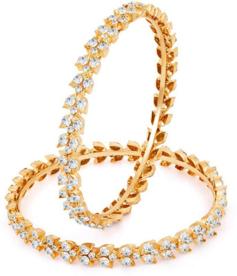 

Sukkhi Alloy Gold-plated, Rhodium Bangle Set(Pack of 2, Gold;white