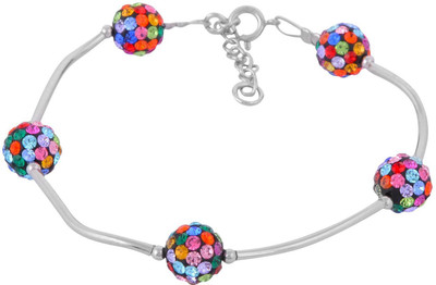 

Arisidh Sterling Silver Rhodium Bracelet, Multicolor