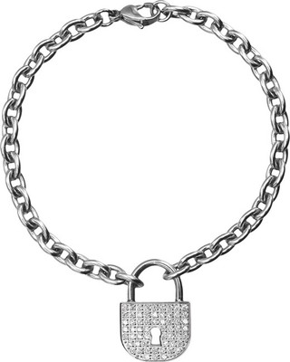 

Inox Jewelry Stainless Steel Cubic Zirconia Bracelet, Silver