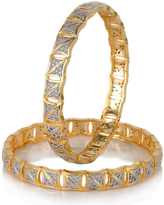 

Zeneme Alloy Bangle Set(Pack of 2), Gold